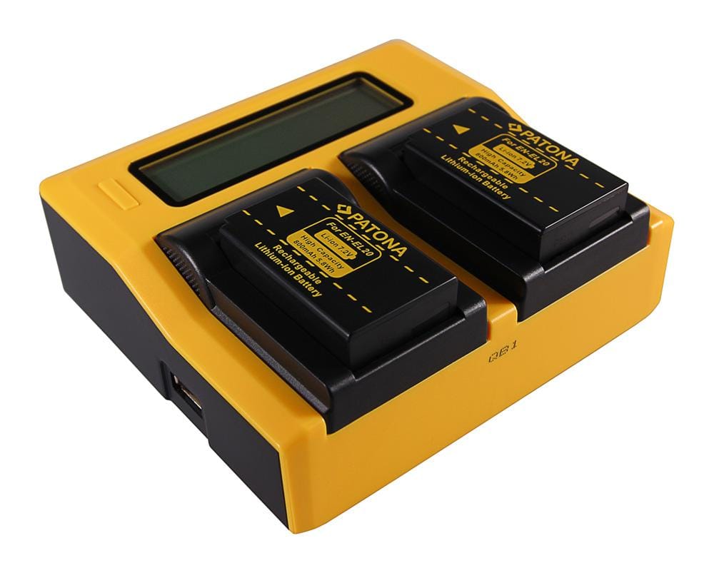 Cargador PATONA Dual LCD USB para Nikon ENEL20 EN-EL20 ENEL20a EN-EL20a