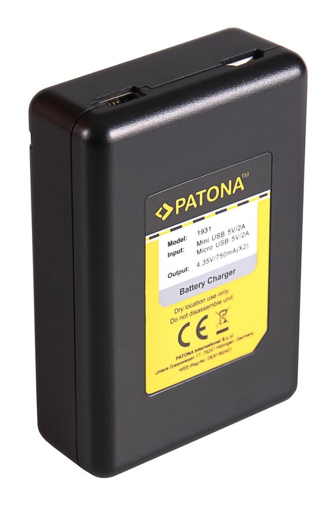 Carregador rápido dual PATONA para Garmin Virb XE GMICP902624 com cabo Micro-USB Carregador rápido dual PATONA para Garmin Virb XE GMICP902624 com cabo Micro-USB