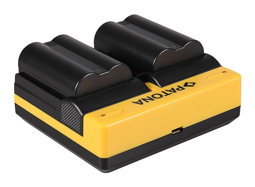 Caricabatterie Duale PATONA per Konica Minolta e Nikon EN-EL3 Dynax 5D 7D, incluso Micro-USB