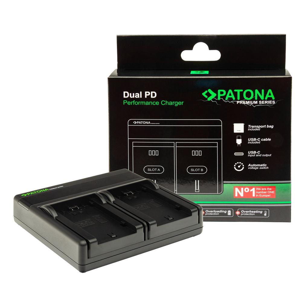 PATONA Carregador Premium Dual PD de alto desempenho para Drift CFXDC02 incl. entrada/saída USB‑C