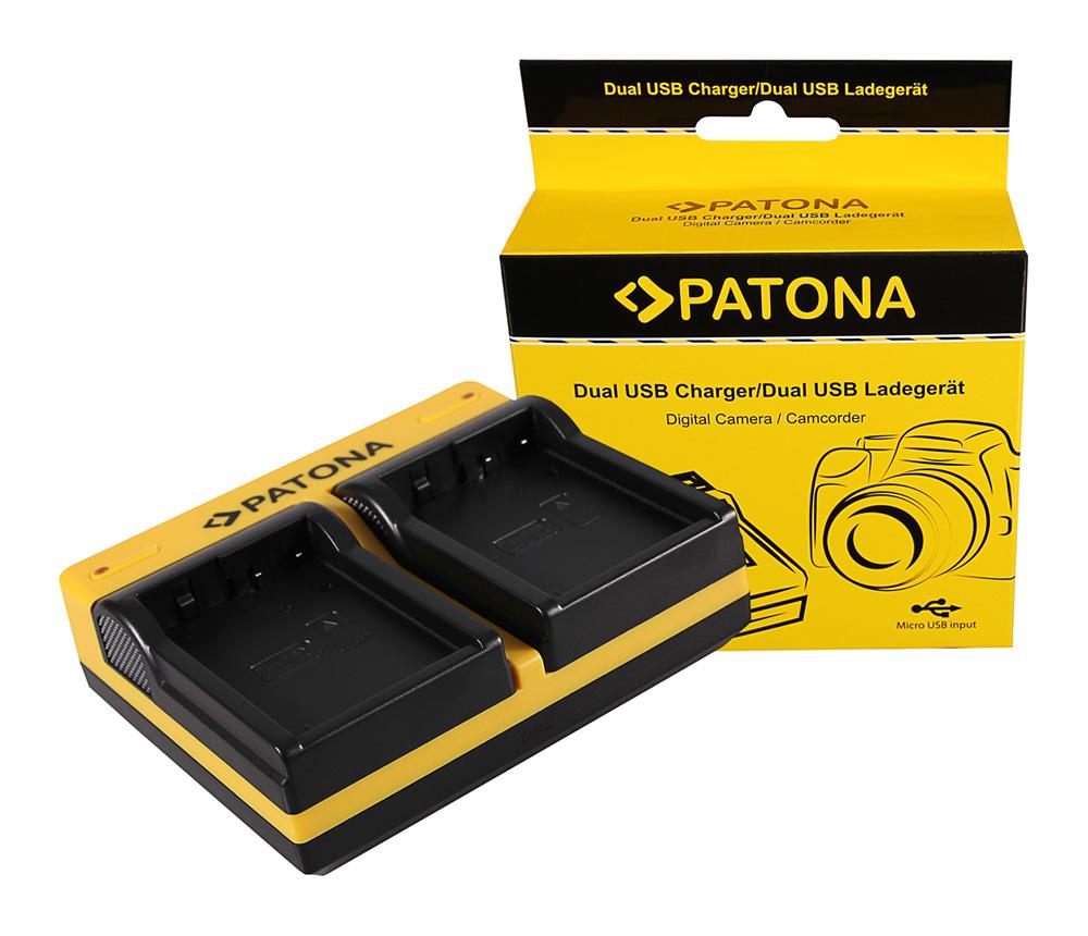 PATONA Carregador Dual para Panasonic DMW-BLD10 Lumix DMCGF2 DMC-GF2 com Cabo Micro-USB