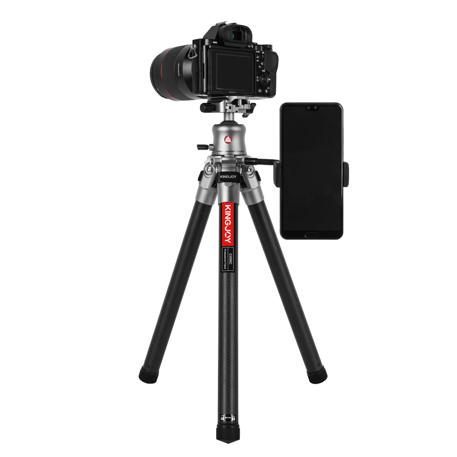 Travel tripod made of carbon C56C as a set with T20X tripod head