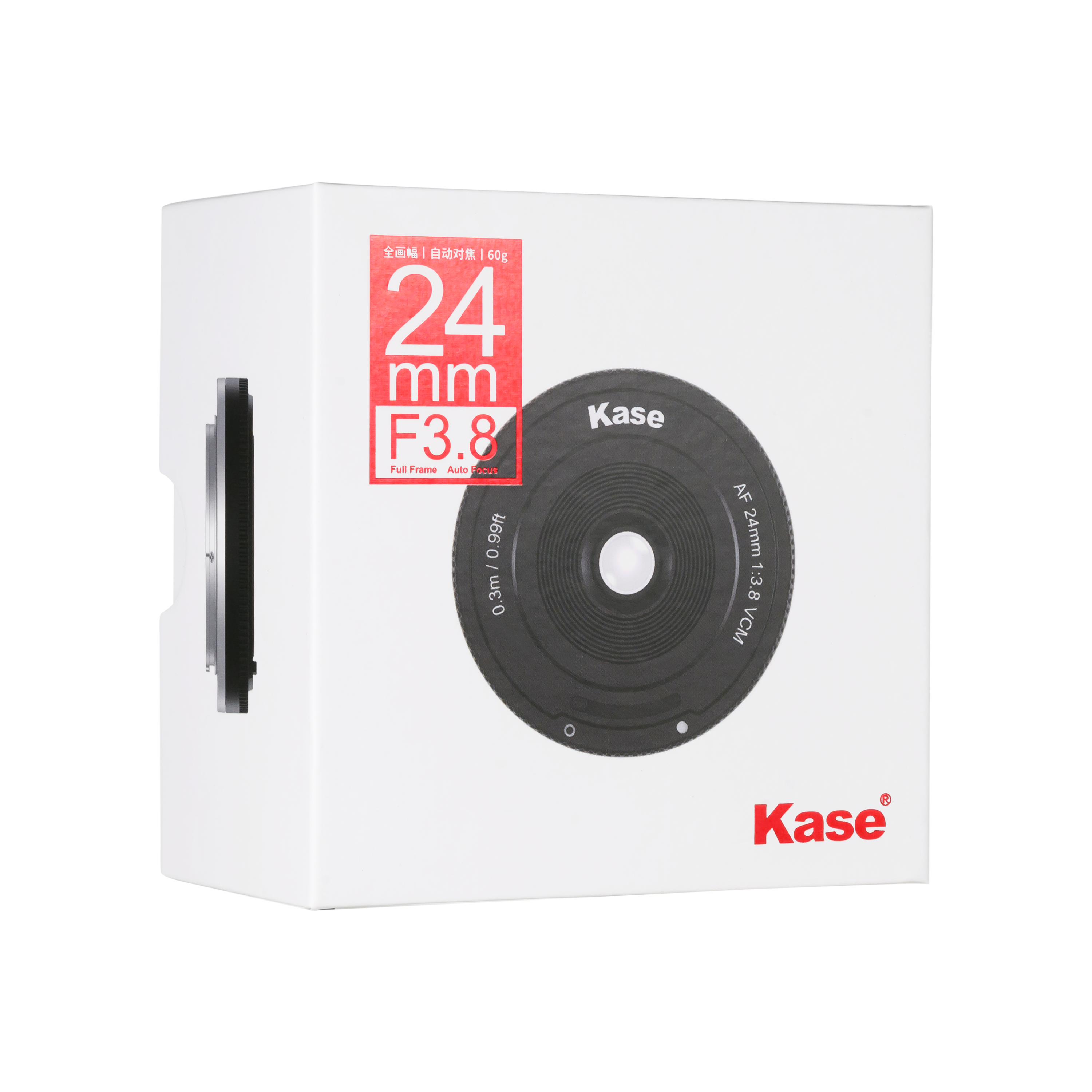 Kase FE 24mm f/3.8 fuldformat autofokus pandekageobjektiv Kase FE 24mm f/3.8 fuldformat autofokus pandekageobjektiv