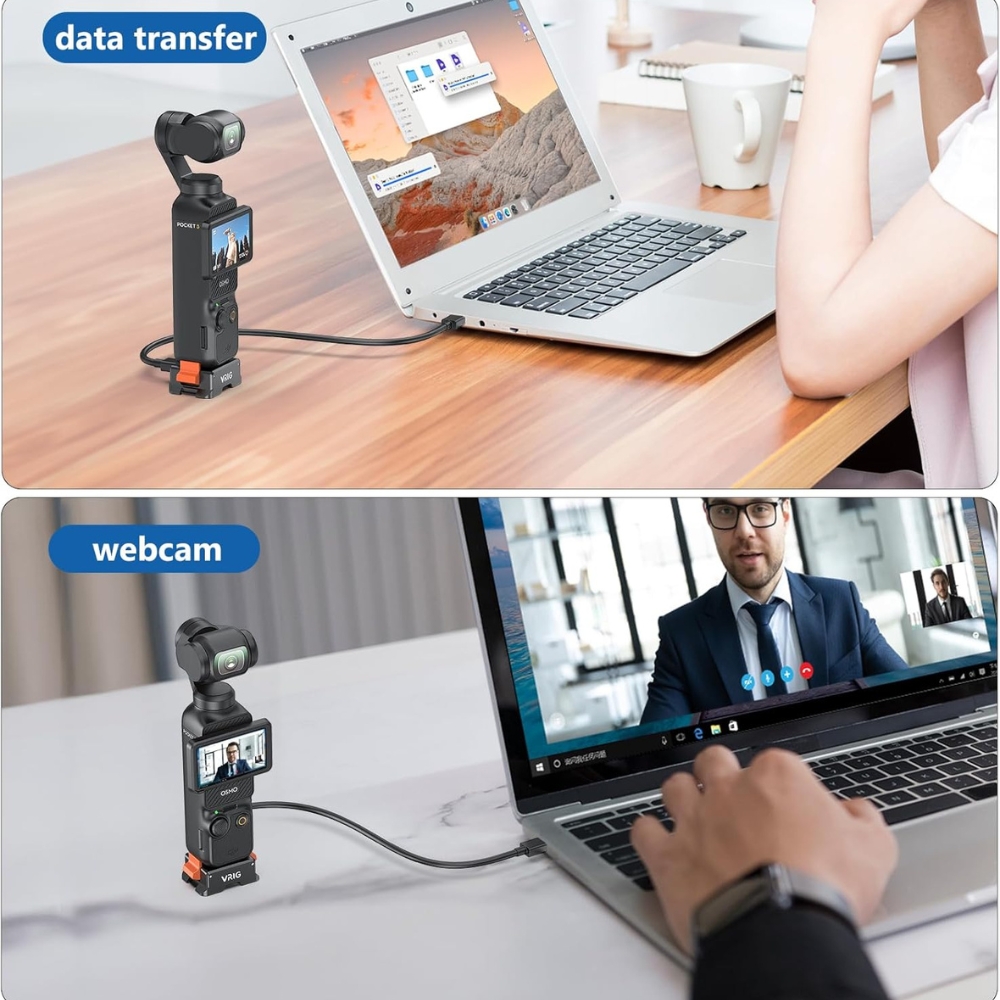 Adaptador para DJI Osmo Pocket 3 - Base metálica 4 em 1 com rosca Type-C de 1/4 de polegada Adaptador para DJI Osmo Pocket 3 - Base metálica 4 em 1 com rosca Type-C de 1/4 de polegada