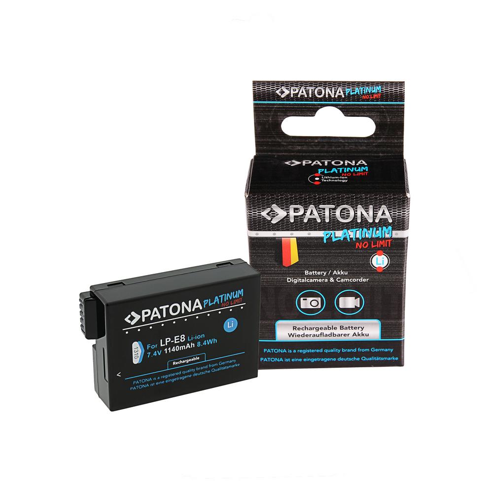 PATONA Batterie Platinum pour Canon EOS 550D 600D 650D 700D LPE8 LP-E8 LP-E8+