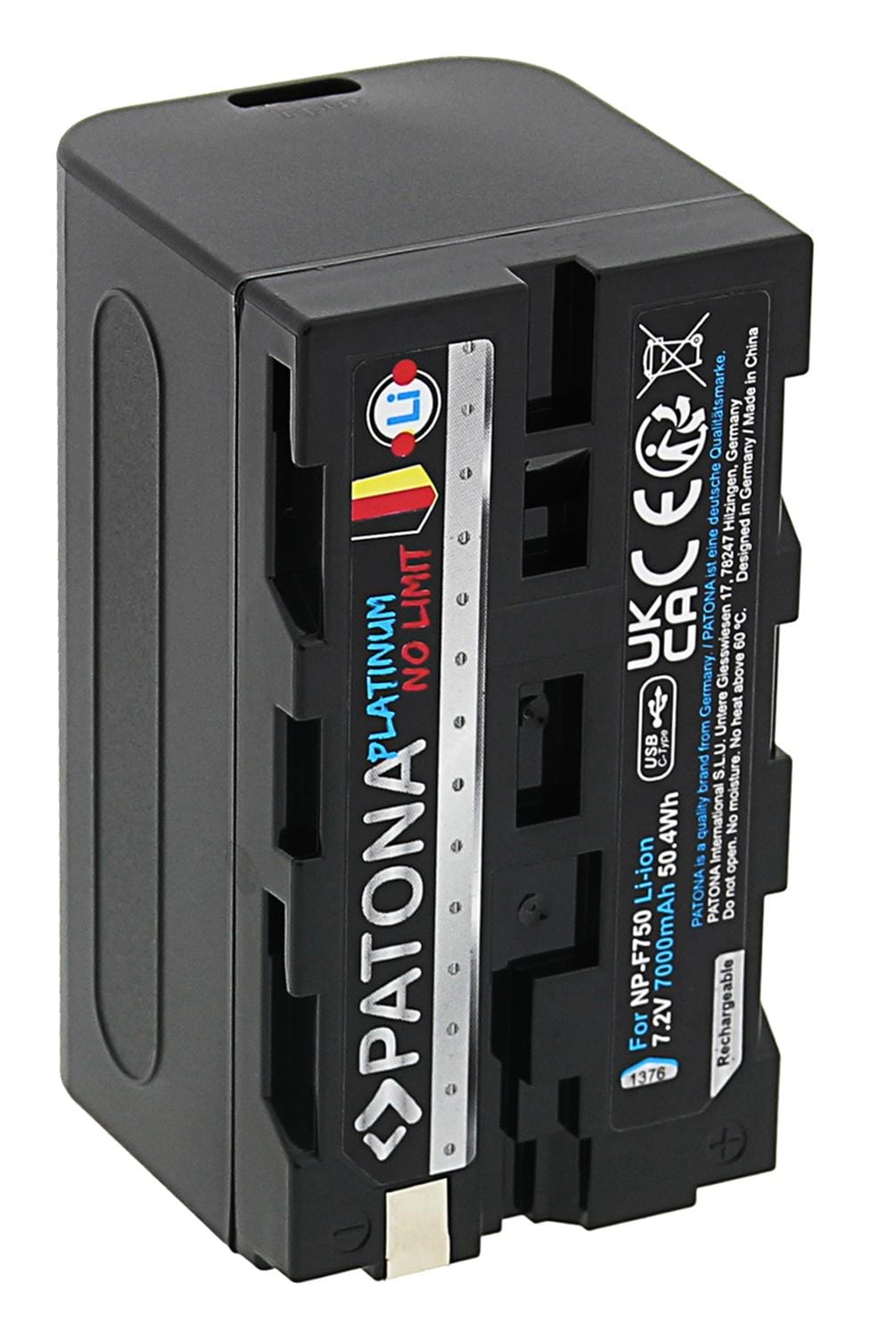 PATONA Platinum Batería con Entrada USB-C para Sony NP-F750 F330 F530 F550 F930 F920 PATONA Platinum Batería con Entrada USB-C para Sony NP-F750 F330 F530 F550 F930 F920