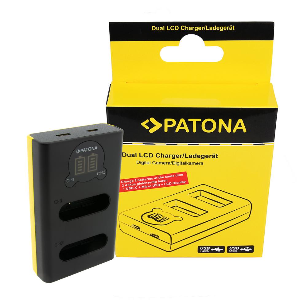 PATONA Carregador USB Dual LCD para Nikon EN-EL23 Coolpix P600