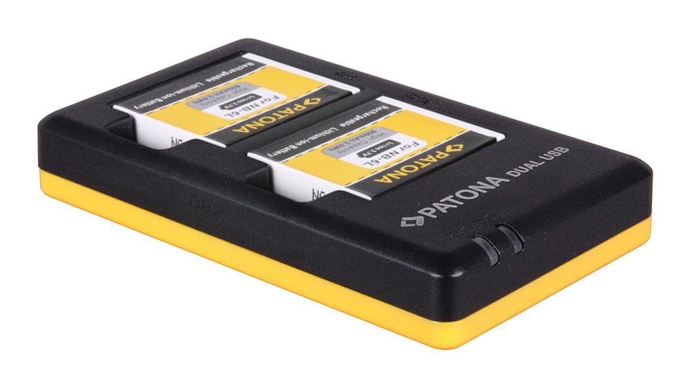 PATONA Carregador rápido dual para Canon NB-6L NB6L com cabo Micro-USB