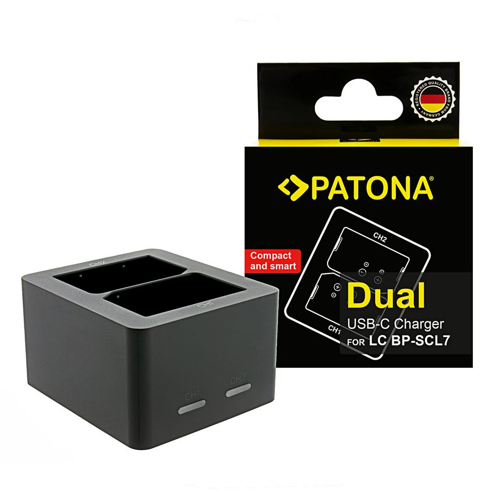 PATONA Caricatore Dual per Leica M11P M11M 24029 BP-SCL7 con Cavo USB-C
