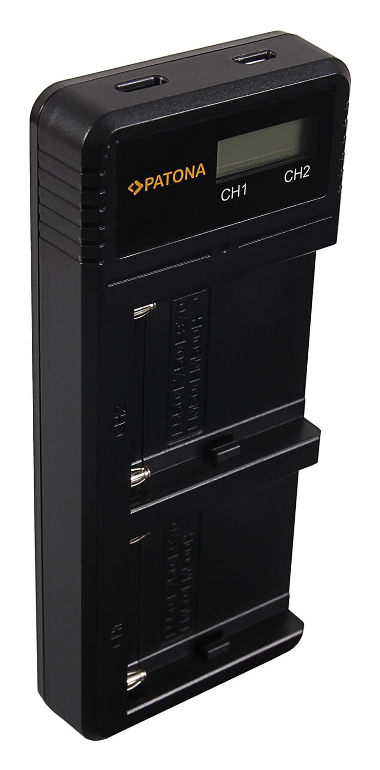PATONA Dual LCD USB Ładowarka dla Sony F550 F750 F970 FM50 FM500H