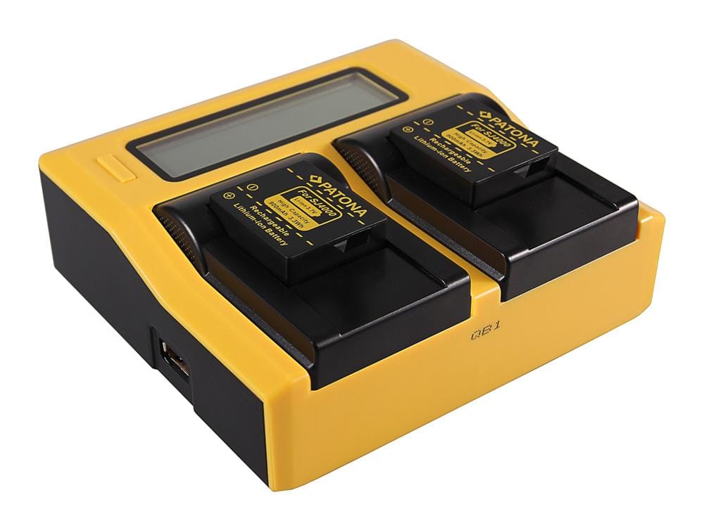 PATONA Carregador Dual LCD USB para Qumox SupTig 3 e SJ4000