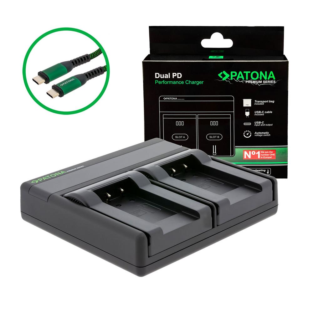 Ładowarka PATONA Premium Dual PD o wysokiej wydajności dla Sanyo DB-L90 z wejściem i wyjściem USB-C Ładowarka PATONA Premium Dual PD o wysokiej wydajności dla Sanyo DB-L90 z wejściem i wyjściem USB-C