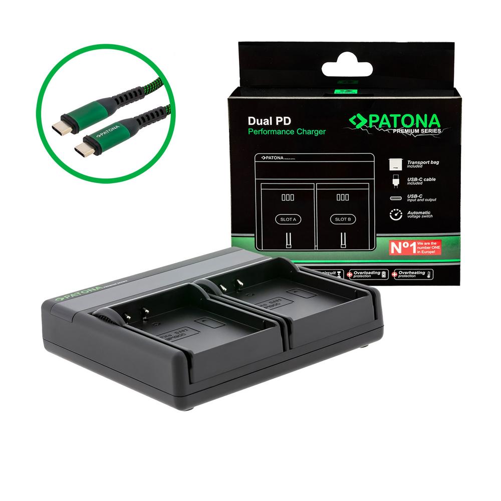 PATONA Carregador Dual PD Premium de Performance para Samsung BP1900 com entrada/saída USB‑C