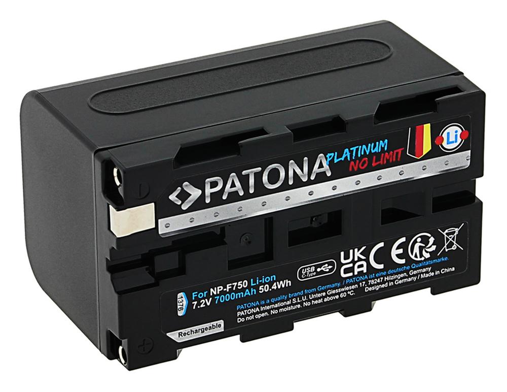 PATONA Platinum Battery with USB‑C Input for Sony NP‑F750, F330, F530, F550, F930, F920