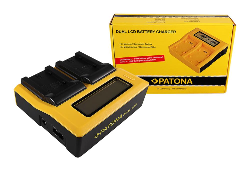 PATONA Carregador USB Dual com LCD para Sony NP-FS11 e séries DCR-PC DCRPC1 DCR-PC1 DCRPC2 DCR-PC2 DCRPC3