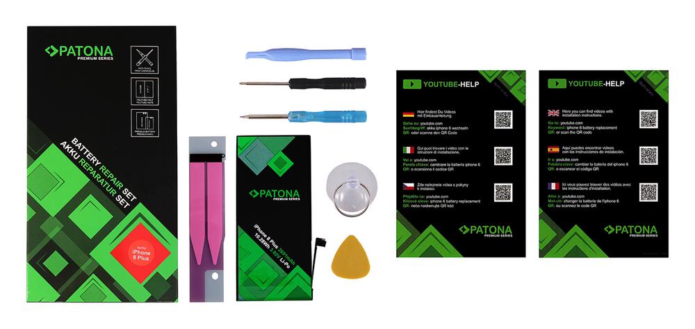 PATONA Premium bateria para Apple iPhone 8 Plus 616-000367 com conjunto de ferramentas