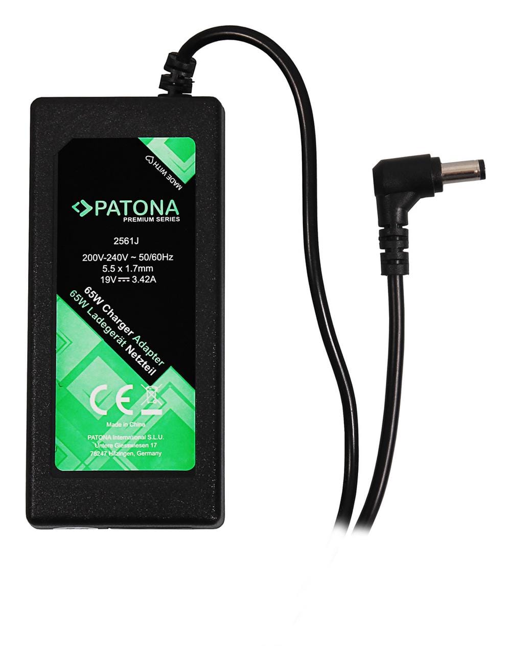 PATONA Alimentatore Premium 19V 3,42A 65W per Acer Travelmate 370 380 2300 2350 2700 4000 PATONA Alimentatore Premium 19V 3,42A 65W per Acer Travelmate 370 380 2300 2350 2700 4000
