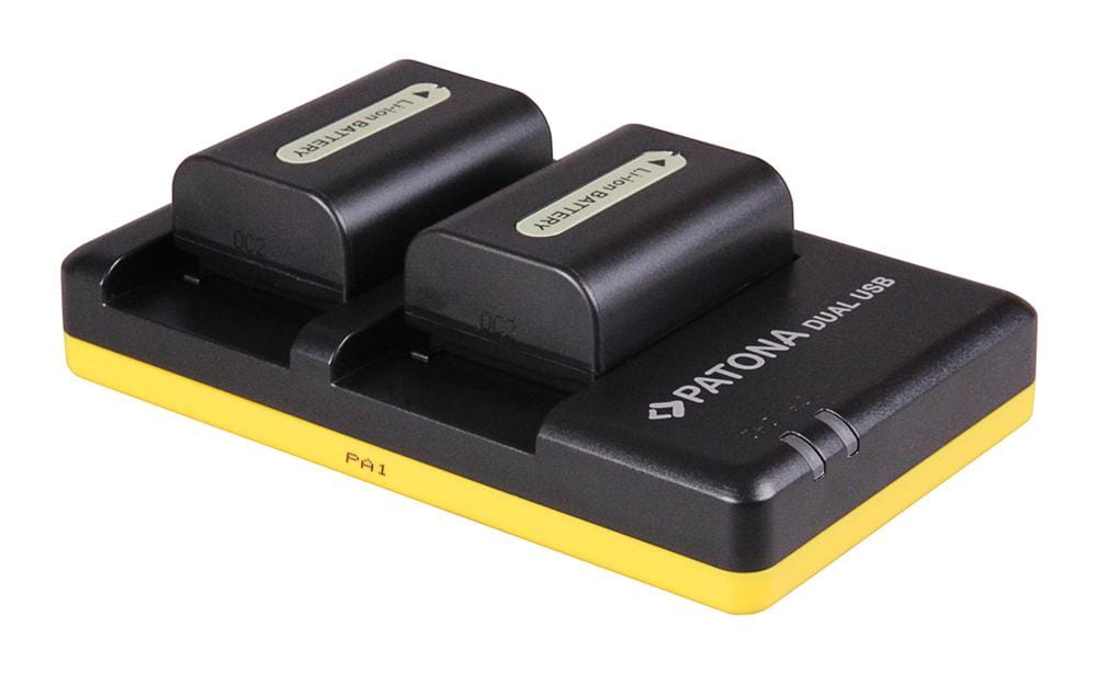 Carregador rápido dual PATONA para Sony NP-FP30 FP50 FP51 com cabo Micro-USB