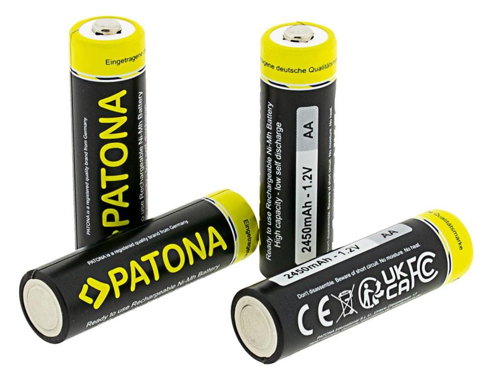 PATONA Mignon AA Batteries 4x 2450mAh with Box for Cameras, Remote Controls, Toys