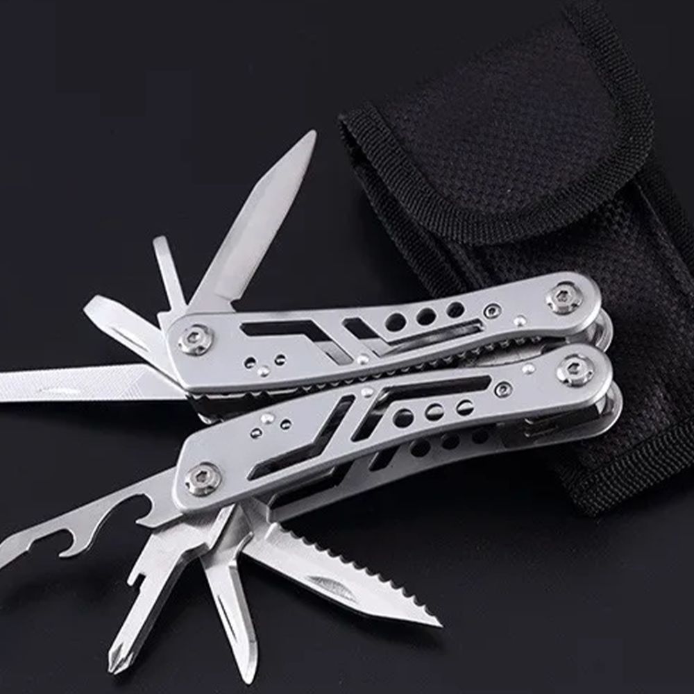 Multitool 24 in 1 - Compact multifunctional tool with pliers, knife, screwdriver & more - Ideal for photographers, outdoor & camping