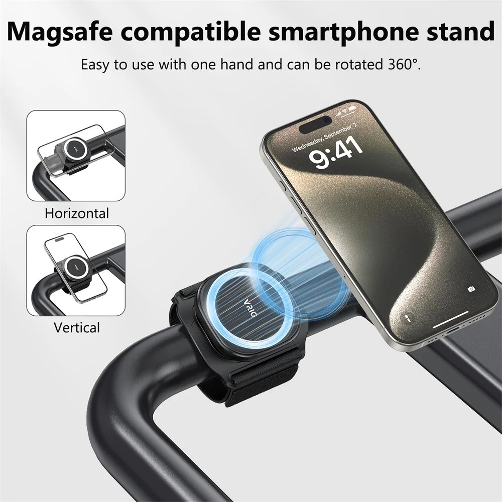 Magnetic MagSafe phone stand grip holder 360° rotatable, compatible with iPhone 16/15/14/13 & Android - Perfect for gym, car & wrist Magnetic MagSafe phone stand grip holder 360° rotatable, compatible with iPhone 16/15/14/13 & Android - Perfect for gym, car & wrist