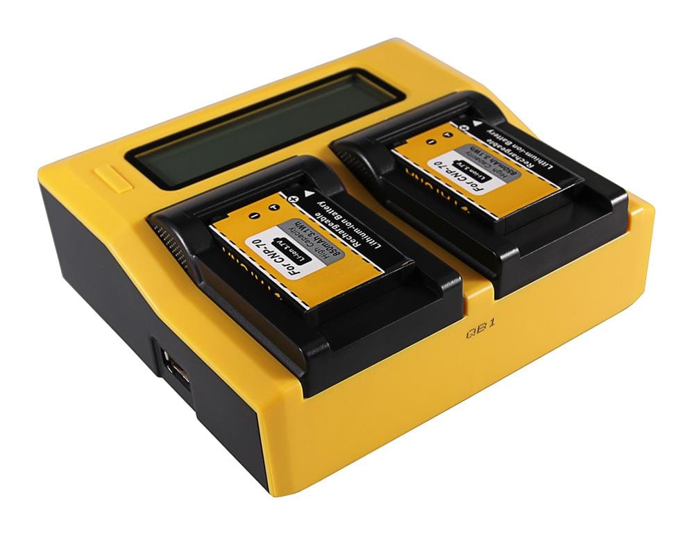 PATONA Dual LCD USB Charger for Casio NP-70 & Exilim EXZ150 EX-Z150 EXZ155 EX-Z155 EXZ250 EX-Z250