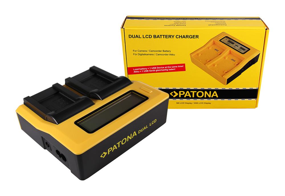 Chargeur USB Double LCD PATONA pour Kodak Klic 7006 et Olympus LI‑40B