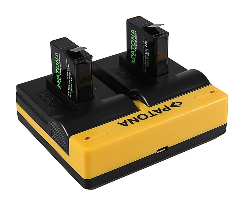 PATONA Dual Charger for GoPro Hero 8 AHDBT-801, Hero 7 AHDBT-701, Hero 6, Hero 5 AHDBT-501 with Micro-USB Cable PATONA Dual Charger for GoPro Hero 8 AHDBT-801, Hero 7 AHDBT-701, Hero 6, Hero 5 AHDBT-501 with Micro-USB Cable
