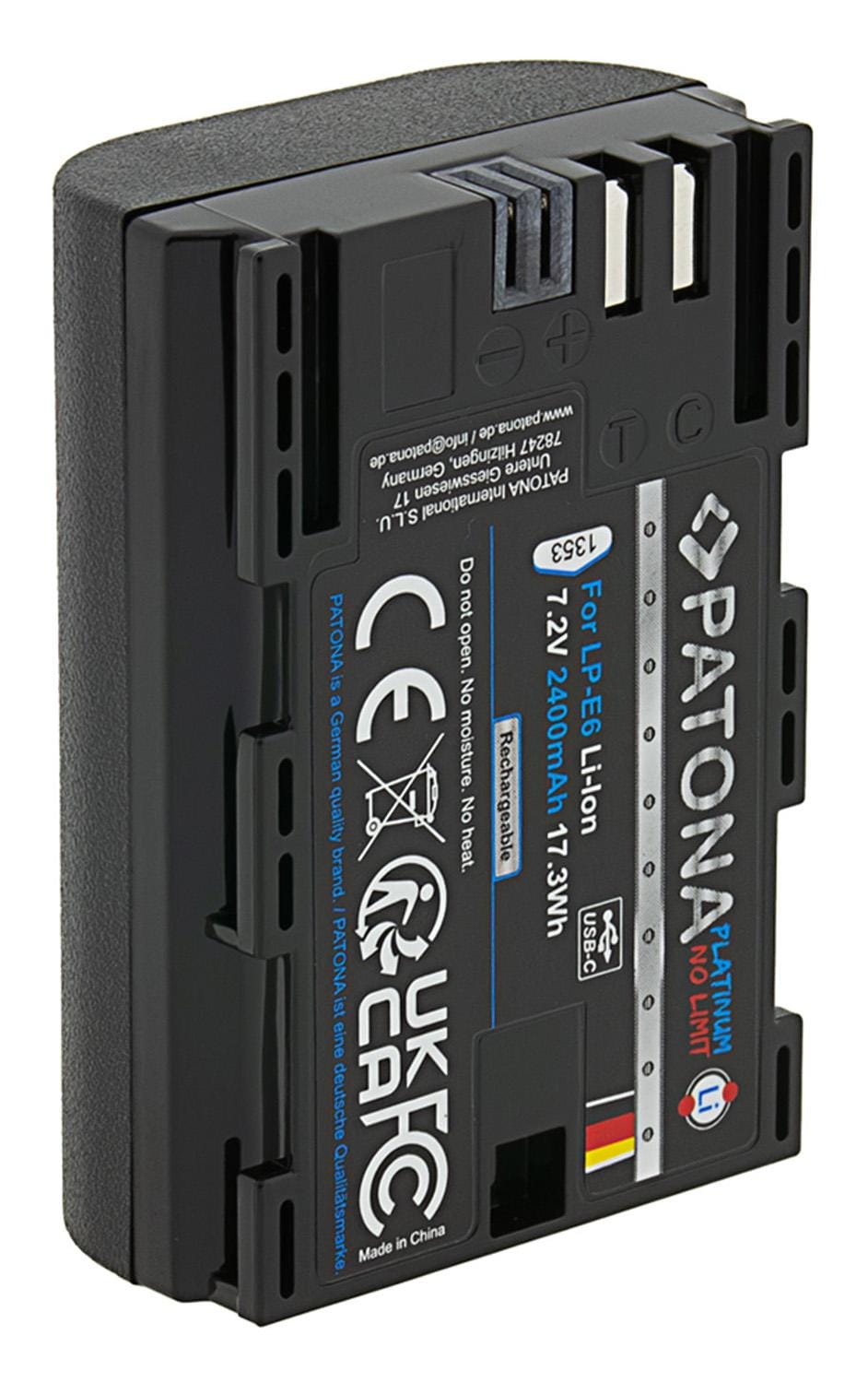 PATONA Platinum batería con entrada USB-C para Canon LP-E6 LPE6 EOS 60D 70D 5D 6D 7D Mark III