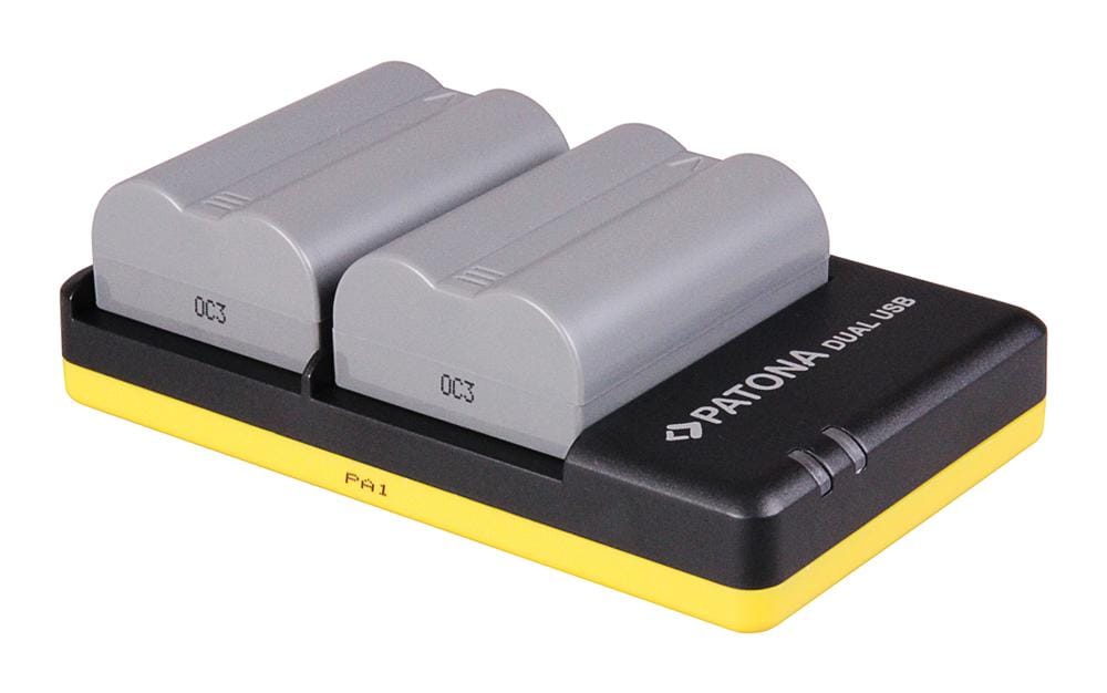 PATONA Carregador rápido dual para Nikon EN-EL3E com cabo Micro-USB