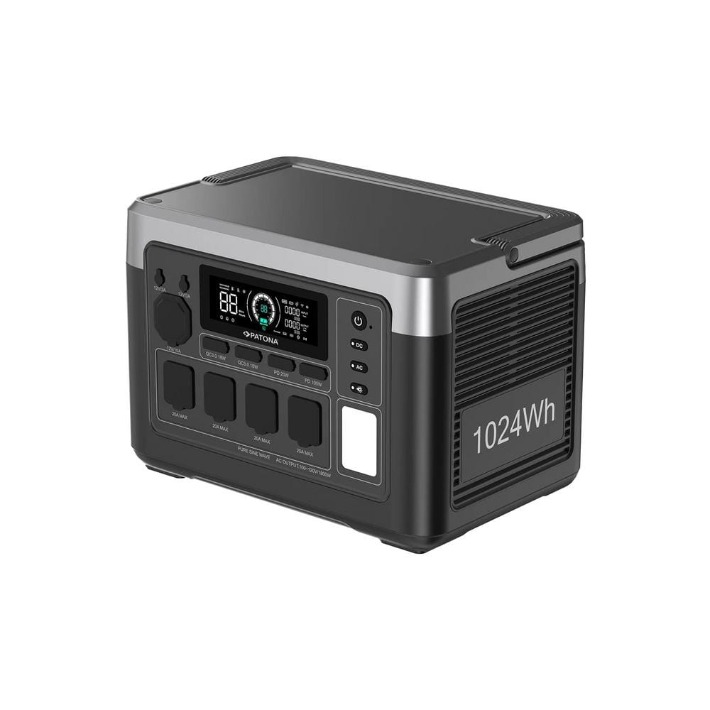 PATONA Platinum Powerstation Autarc 1800 4x AC 1800W 1024Wh USB‑C 1 × PD 100W 1 × PD 20W USB‑A 2 × 18W PATONA Platinum Powerstation Autarc 1800 4x AC 1800W 1024Wh USB‑C 1 × PD 100W 1 × PD 20W USB‑A 2 × 18W