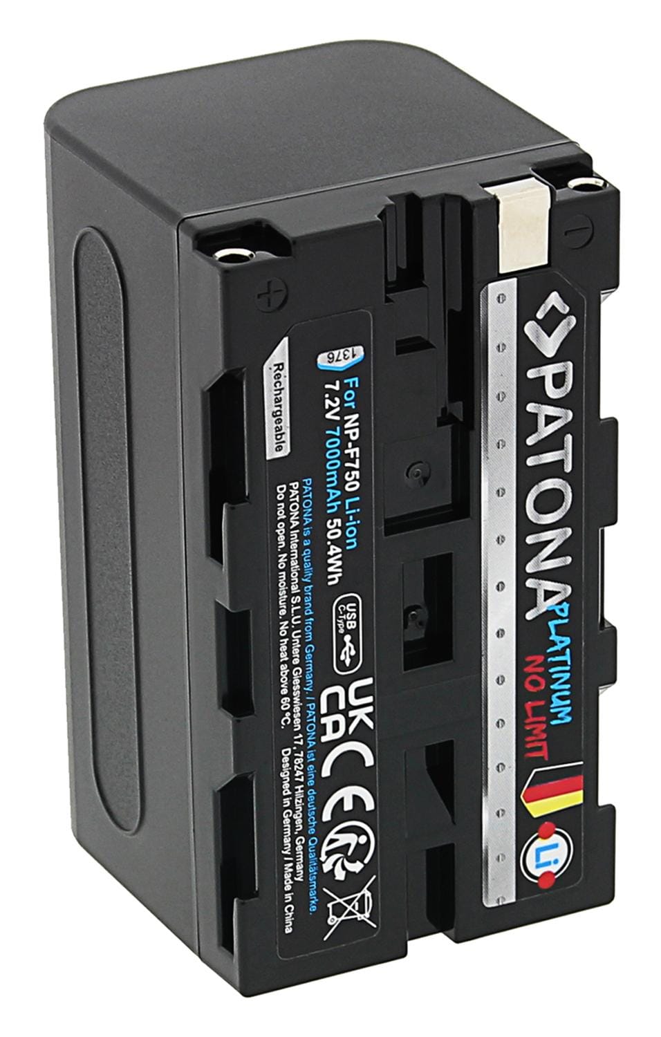 PATONA Platinum Batería con Entrada USB-C para Sony NP-F750 F330 F530 F550 F930 F920 PATONA Platinum Batería con Entrada USB-C para Sony NP-F750 F330 F530 F550 F930 F920