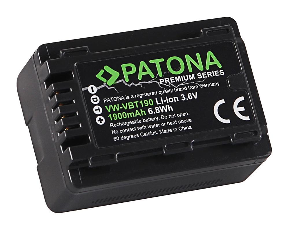 Bateria Premium PATONA para Panasonic VW‑VBT190 HC‑V757 V777 VX878 WX979