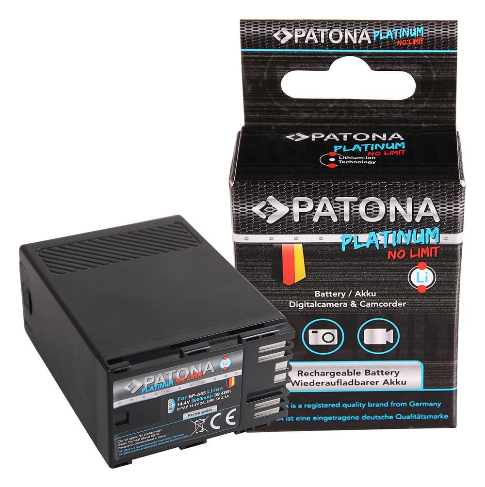 PATONA Platinum Battery for Canon BP-A65 A60 A30 EOS C200 C300 Mark II XF705 D‑Tap USB Output PATONA Platinum Battery for Canon BP-A65 A60 A30 EOS C200 C300 Mark II XF705 D‑Tap USB Output
