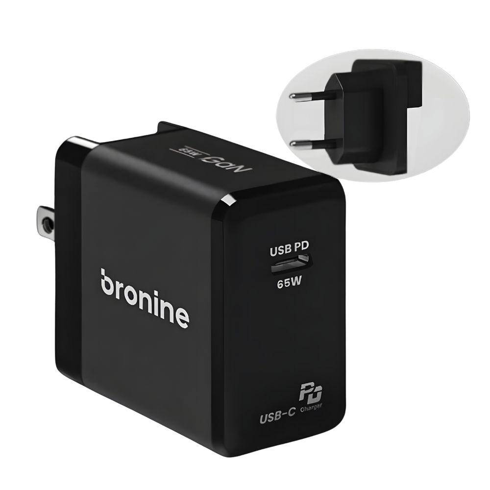 Cargador Bronine 1 puerto USB-C 65W PD GaN para UE Cargador Bronine 1 puerto USB-C 65W PD GaN para UE