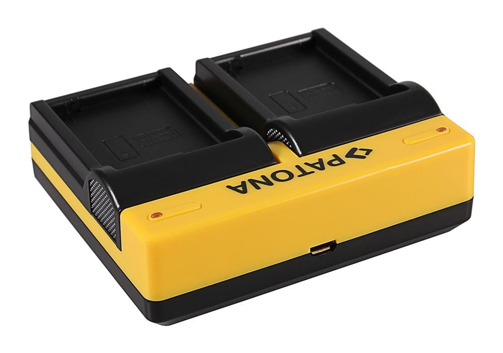 Caricatore Dual PATONA per Panasonic DMW-BLD10 Lumix DMCGF2 DMC-GF2 con cavo Micro-USB