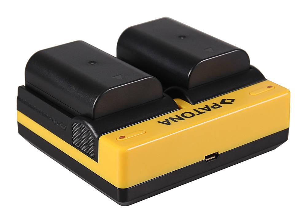 Carregador dual PATONA para Panasonic DMW-BLF19 Lumix DMC-GH3 DMC-GH3A DMC-GH3A incl. cabo Micro-USB