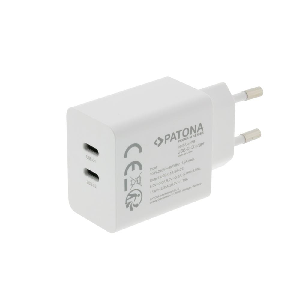 PATONA Premium GaN PD35W Adattatore bianco 2 USB-C PD3.0 QC3.0