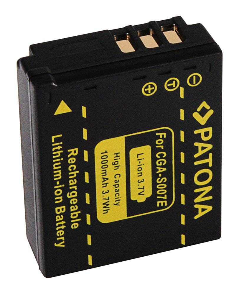 PATONA batteria per Panasonic CGA-S007 S007 DMC-TZ5 TZ4 TZ3 TZ2 TZ1