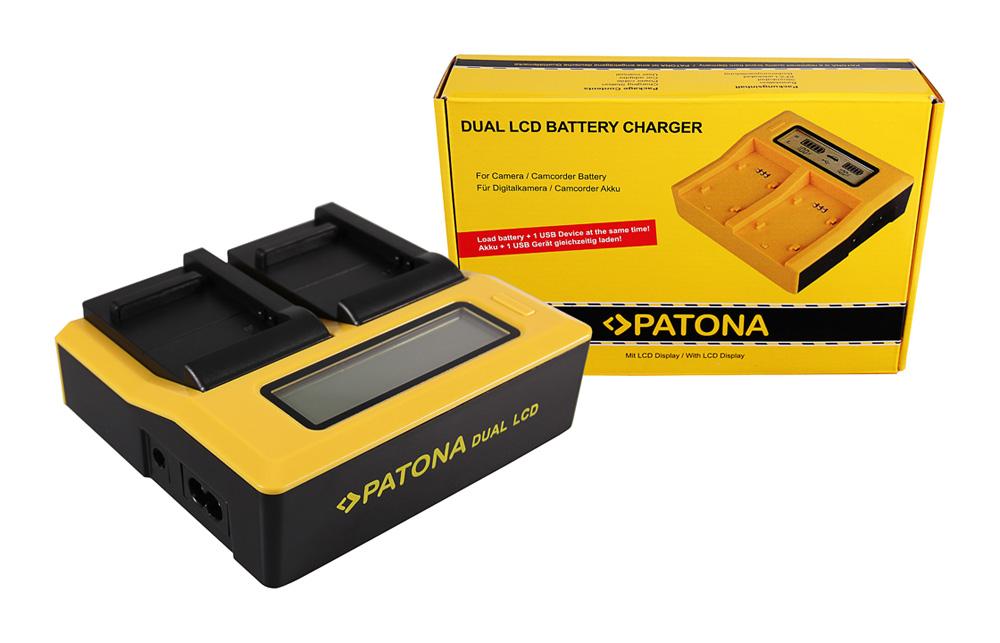 PATONA Carregador Dual LCD USB para Samsung B740E Galaxy NX mini NXF1 S4 Zoom S4 Zoom LTE SMC101