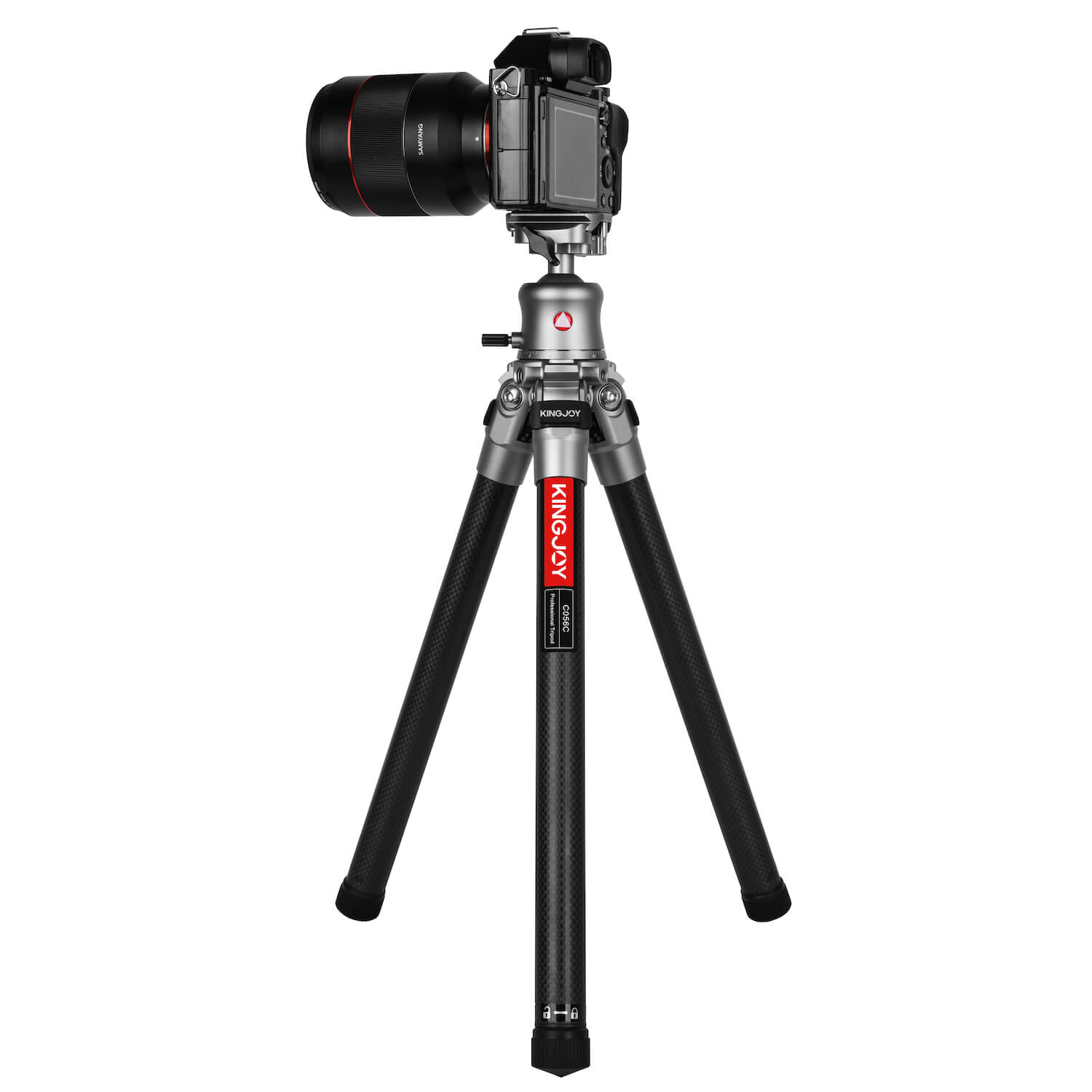 Travel tripod made of carbon C56C as a set with T20X tripod head