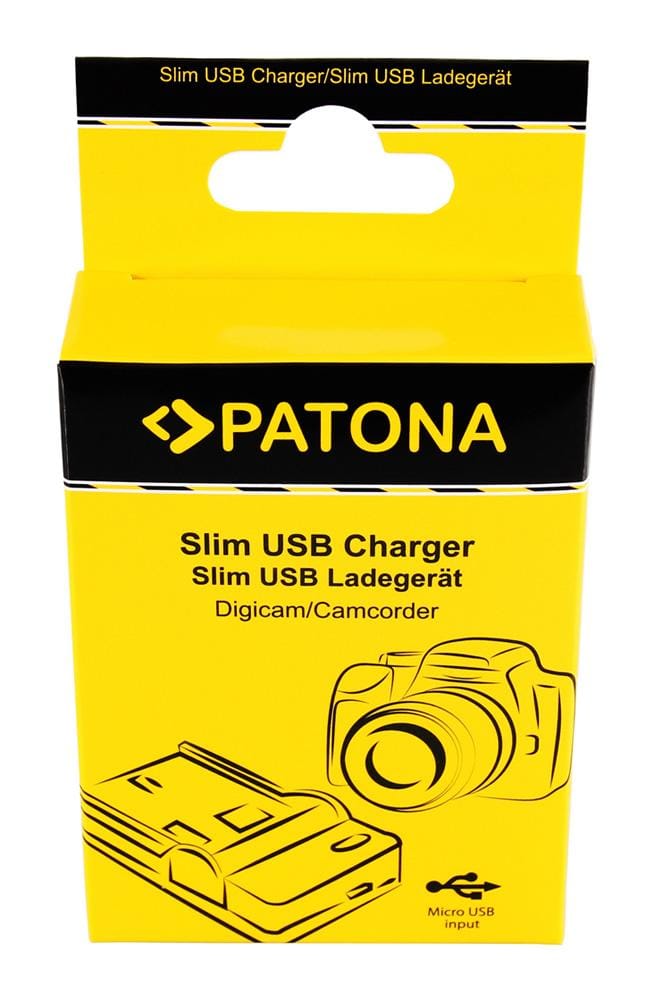 Carregador Micro‑USB Slim PATONA para Panasonic BLF19 DMWBLF19 DMW‑BLF19 Carregador Micro‑USB Slim PATONA para Panasonic BLF19 DMWBLF19 DMW‑BLF19