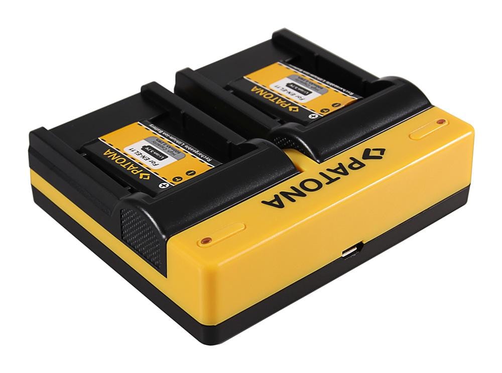 Caricatore Dual PATONA per Casio TR350 TR-350 e Nikon EN-EL11 con Micro-USB
