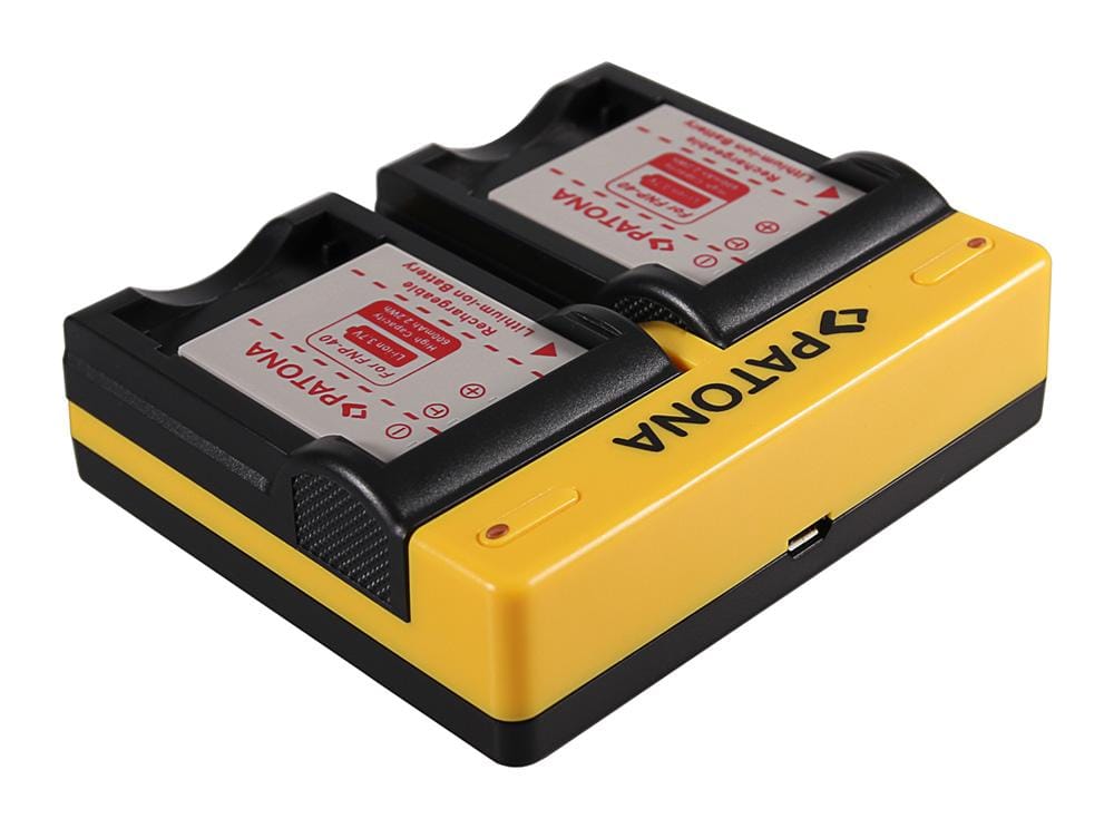 PATONA Caricatore Dual per Fujifilm NP-40 Finepix F30 F-30 F31 F-31 F31fd F-31fd F402 incl. Cavo Micro-USB