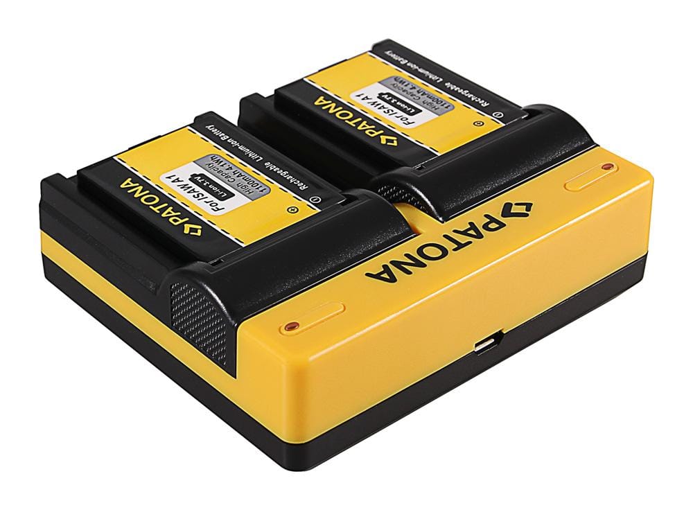 PATONA Carregador Dual para Actionpro X7 e ISAW A1 A2 A3 BCH7E com Cabo Micro-USB