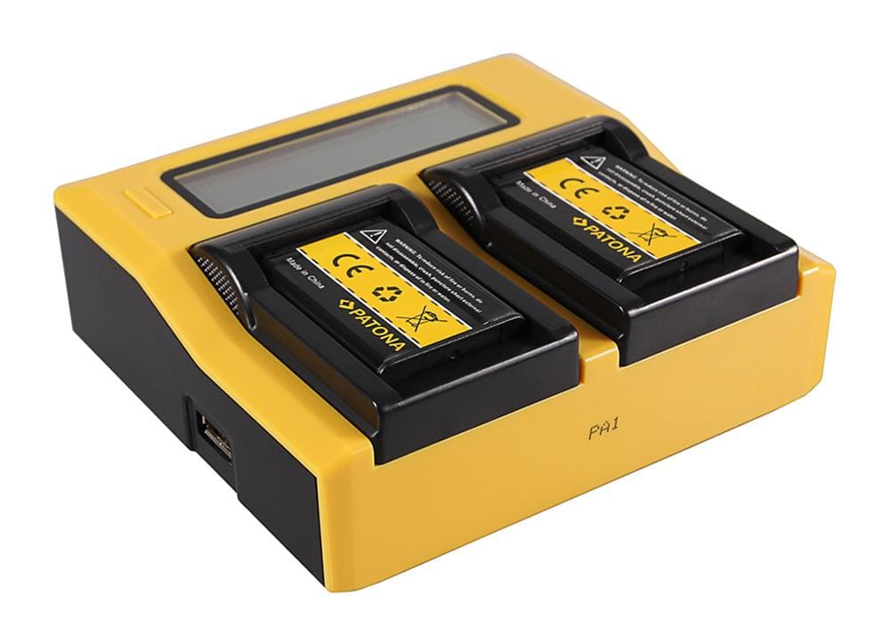 PATONA Caricatore Dual LCD USB per Samsung SLB-0837B IA-BH130C IA-BH130LB Digimax i85 L74 wide PATONA Caricatore Dual LCD USB per Samsung SLB-0837B IA-BH130C IA-BH130LB Digimax i85 L74 wide