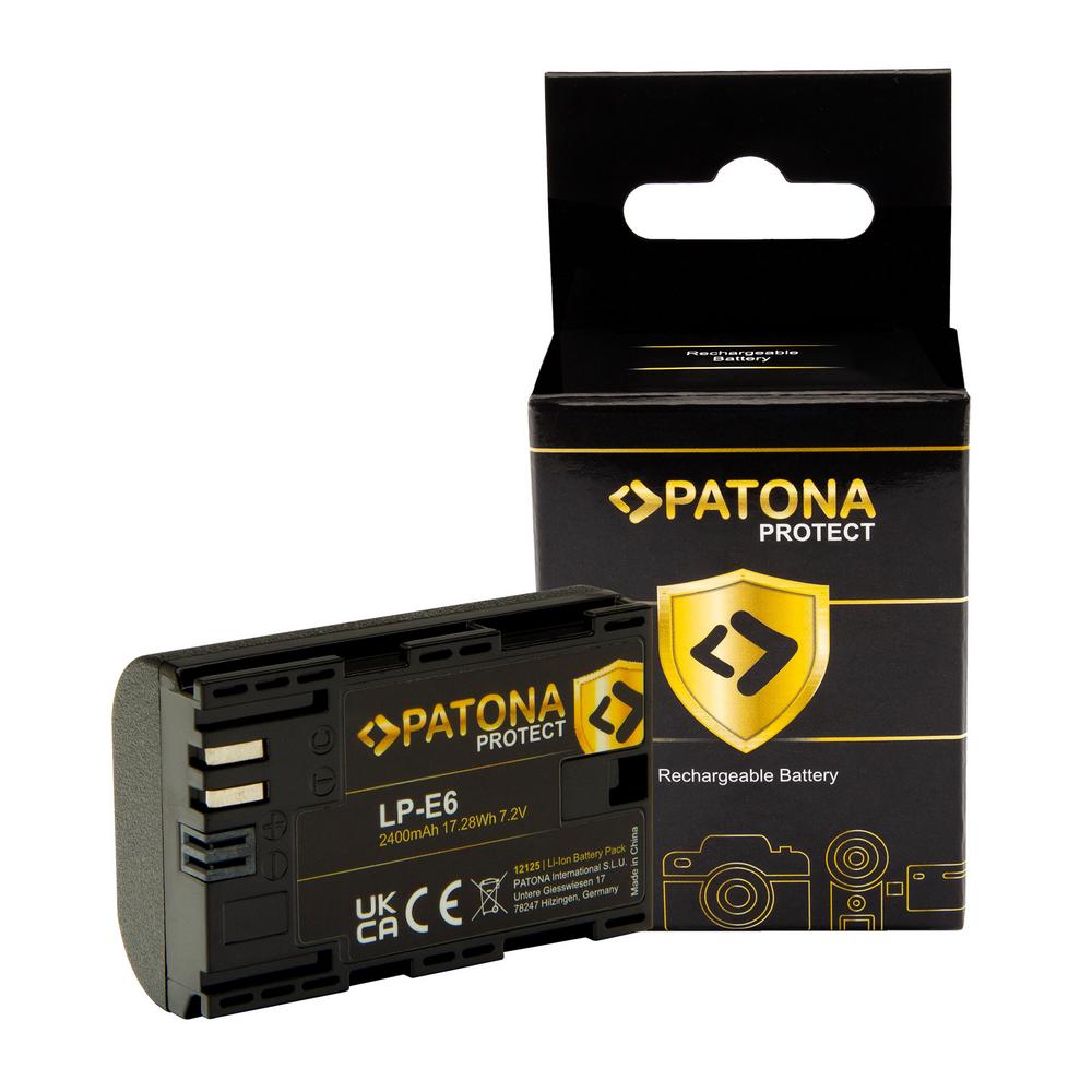 PATONA PROTECT Batteria per Canon LP‑E6 LPE6 EOS R EOS 60D 70D 5D 6D 7D Mark III PATONA PROTECT Batteria per Canon LP‑E6 LPE6 EOS R EOS 60D 70D 5D 6D 7D Mark III