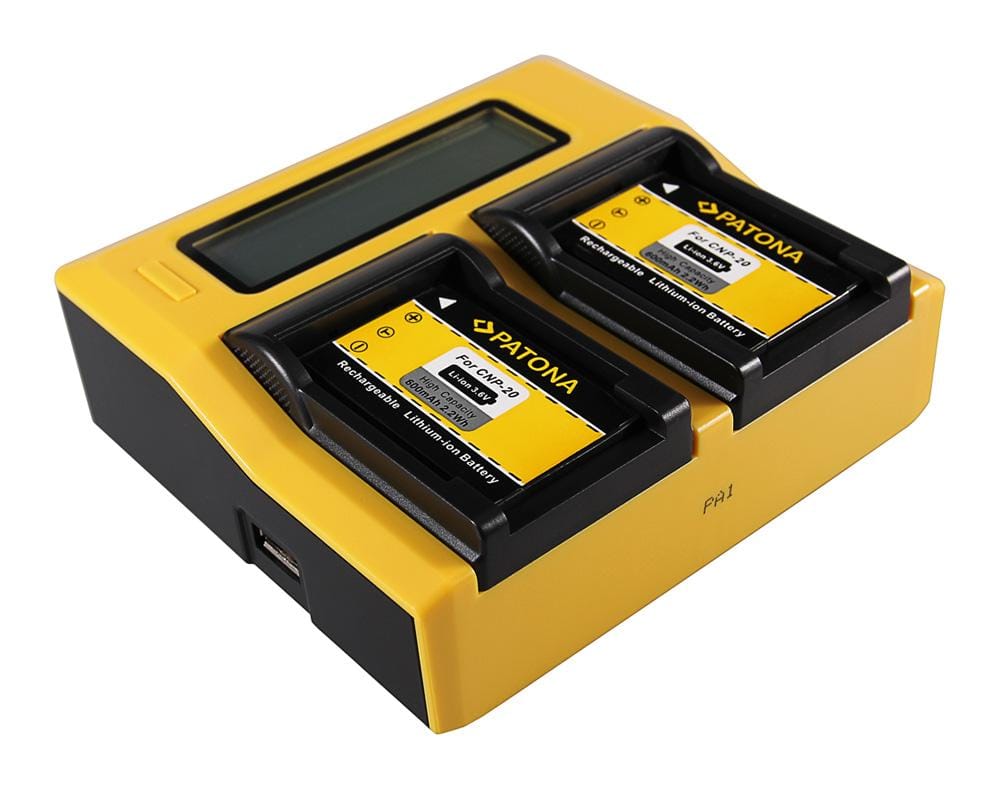 PATONA Cargador USB Dual con LCD para baterías Casio NP-20 Exilim EXM1 EXM2 EXM20 EXS1 PATONA Cargador USB Dual con LCD para baterías Casio NP-20 Exilim EXM1 EXM2 EXM20 EXS1